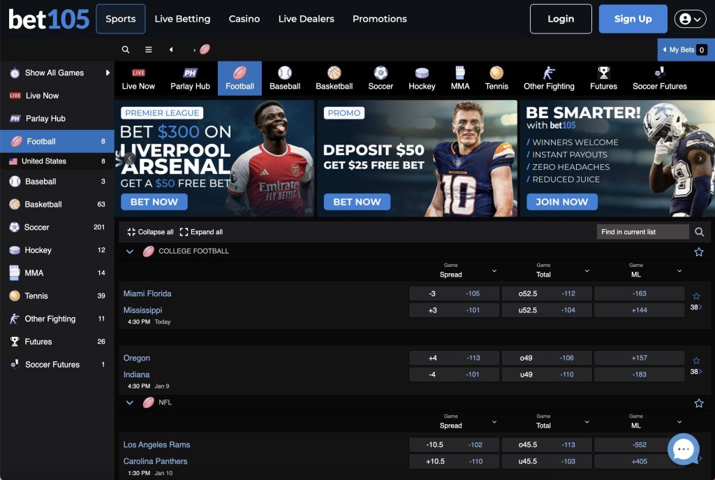 Bet105 California Sportsbook